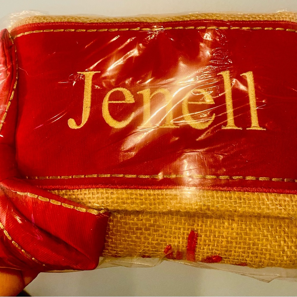 NWOT, still packaged personalized Christmas stocking “Jenell”.